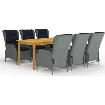 Zahradní sestava Zahradní nábytek z dřeva VidaXL, šedá souprava 7 ks