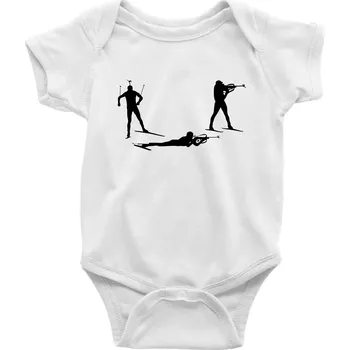 Biatlonista závod ON - Body kojenecké s krátkým rukávem - Krátký r. do 3 měs ( Bílá )