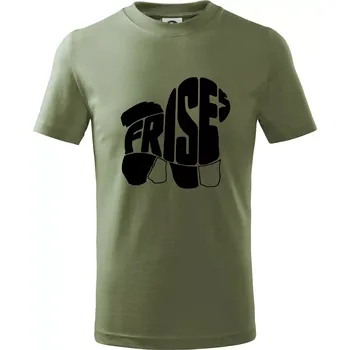 Bišonek - fries nápis v těle - Tričko dětské bavlněné - 122 cm/6 let ( Khaki )