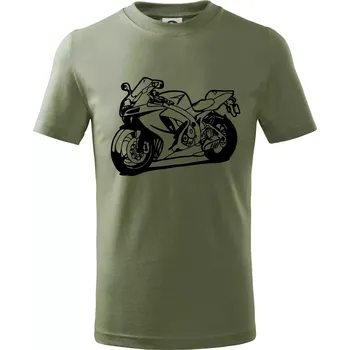 Chlapecké oblečení Sportovní motorka - Tričko dětské bavlněné - 98 cm / 2 roky ( Khaki )
