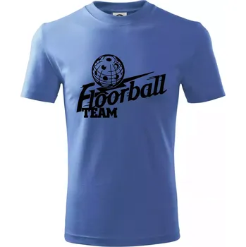 Chlapecké tričko Florbal team - Tričko dětské bavlněné - 98 cm / 2 roky ( Azurově modrá )