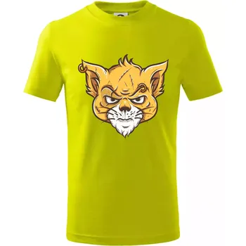 Chlapecké tričko Nasraná kočka Thug life - Tričko dětské bavlněné - 98 cm / 2 roky ( Limetková )