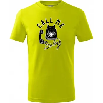 Chlapecké tričko Call Me Baby telefon - Tričko dětské bavlněné - 98 cm / 2 roky ( Limetková )