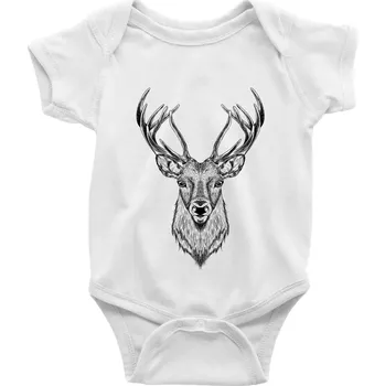 Kojenecký body Jelen kresba - Body kojenecké s krátkým rukávem - Krátký r. 12-18 měs ( Bílá )