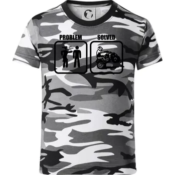 Chlapecké tričko Problem quad / čtyřkolka - Dětské maskáčové triko - 146 cm/10 let ( Šedý maskáč )