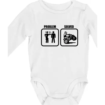 Kojenecký body Problem quad / čtyřkolka - Body kojenecké s dlouhým rukávem - Dlouhý r. do 3 měs ( Bílá )