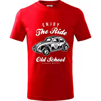 Chlapecké tričko Enjoy The Ride - Tričko dětské bavlněné - 98 cm / 2 roky ( Červená )