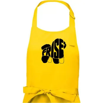 Kuchyňská zástěra Bišonek - fries nápis v těle - Pánská zástěra na vaření - Univerzální velikost ( Žlutá )