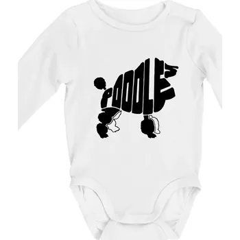 Pudl - nápis v těle - Body kojenecké s dlouhým rukávem - Dlouhý r. do 3 měs ( Bílá )