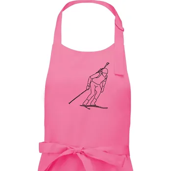 Kuchyňská zástěra Biatlonista skica - Pánská zástěra na vaření - Univerzální velikost ( Růžová )