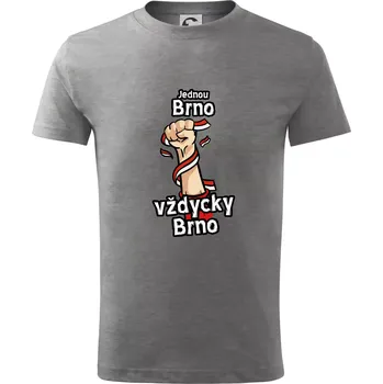 Jednou Brno vždycky Brno - Tričko dětské bavlněné - 98 cm / 2 roky ( Tmavě šedý melír )