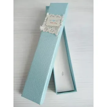 Dárková krabička Vyrobeno v Číně Dárková krabička s krajkou úzká modrá