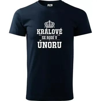 Králové se rodí v únoru - Triko extra velké (5-8XL) - 8XL ( Námořní modrá (velmi tmavá - téměř černá) )
