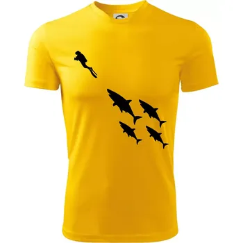 Chlapecké tričko Potápěč žraloci - Dětské triko sportovní (dresovina) - 134 cm/8 let ( Žlutá )