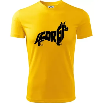 Chlapecké tričko Corgi - nápis v těle - Dětské triko sportovní (dresovina) - 158 cm/12 let ( Žlutá )