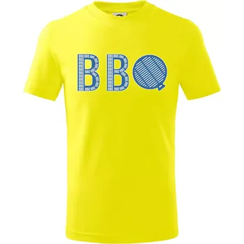 Chlapecké tričko BBQ nápis - Tričko dětské bavlněné - 98 cm / 2 roky ( Citrónová )