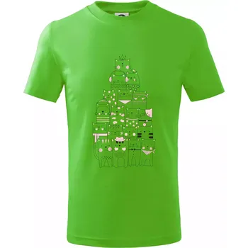 Chlapecké tričko Pyramida z koček - Tričko dětské bavlněné - 98 cm / 2 roky ( Apple Green )
