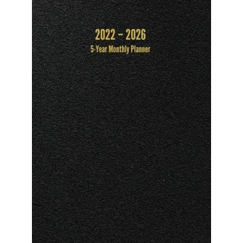 Kalendář 2022 - 2026 5-Year Monthly Planner: 60-Month Calendar (Black) - Large (Pevná)