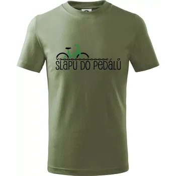 Šlapu do pedálů - Tričko dětské bavlněné - 98 cm / 2 roky ( Khaki )