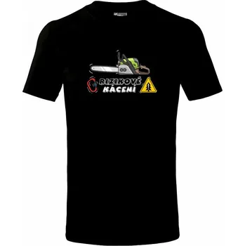 Rizikové kácení - Tričko dětské bavlněné - 98 cm / 2 roky ( Černá )