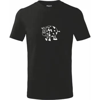 Kráva tlustá - Tričko dětské bavlněné - 98 cm / 2 roky ( Černá )