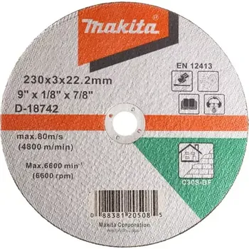 Příslušenství k nářadí Makita D-18742 Řezný kotouč na kámen 230 x 3.0 mm x 22.23 mm (D-18742)