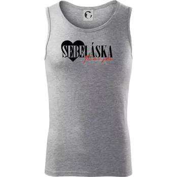 Sebeláska ta mi jde - Tílko pánské Core - M ( Tmavě šedý melír )