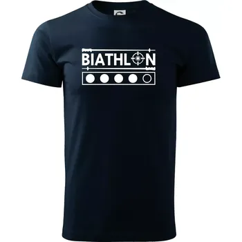 Pánské tričko Biathlon terč a hůlky - Triko extra velké (5-8XL) - 8XL ( Námořní modrá (velmi tmavá - téměř černá) )