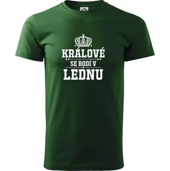 Pánské tričko Králové se rodí v lednu - Triko extra velké (5-8XL) - 5XL ( Lahvově zelená )