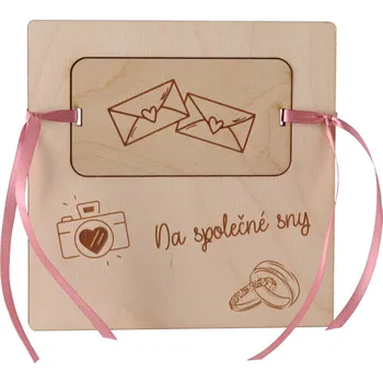 ČistéDřevo LA613 svatební kapsa na peníze na společné sny