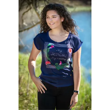 Dámské tričko Dámské triko s krátkým rukávem KIXMI JENNY TMAVĚ MODRÁ M