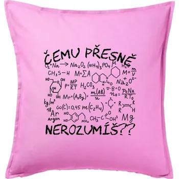 Polštář Chemie - Čemu přesně nerozumíš? - Polštář 50x50 - 50x50 - Pouze potah ( Růžová )