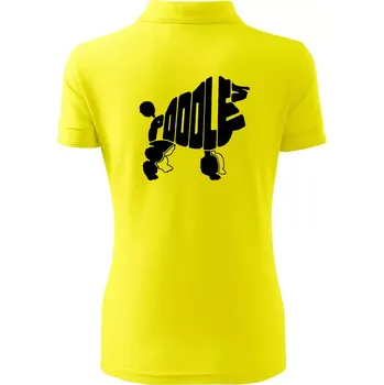 Pudl - nápis v těle - Polokošile dámská Pique Polo - 2XL ( Citrónová )