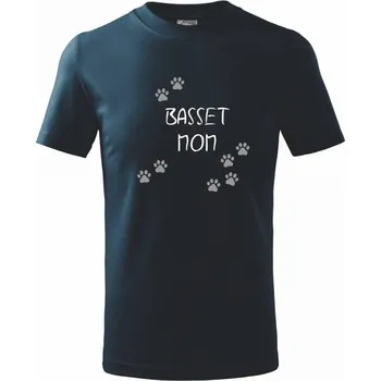 Chlapecké tričko Basset mom (Reflexní tlapky) - Tričko dětské bavlněné - 98 cm / 2 roky ( Námořní modrá (velmi tmavá - téměř černá) )