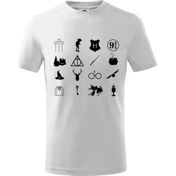 Chlapecké tričko Harry ikonky - Tričko dětské bavlněné - 98 cm / 2 roky ( Bílá )