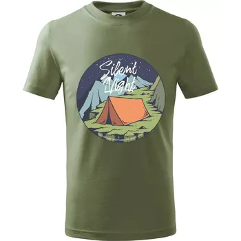 Night Camp - Silent night - Tričko dětské bavlněné - 98 cm / 2 roky ( Khaki )