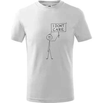 Chlapecké tričko I don't care - postava - Tričko dětské bavlněné - 98 cm / 2 roky ( Bílá )