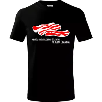 Chlapecké tričko Nejsem slanina - Tričko dětské bavlněné - 98 cm / 2 roky ( Černá )