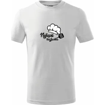 Chlapecké tričko Nejlepší kuchařka - čepice - Tričko dětské bavlněné - 98 cm / 2 roky ( Bílá )