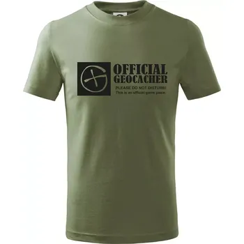 Official geocacher - Tričko dětské bavlněné - 134 cm/8 let ( Khaki )
