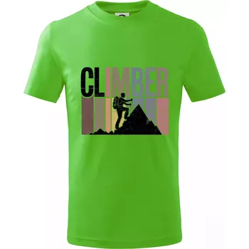 Climber - pruhy barevné - Tričko dětské bavlněné - 98 cm / 2 roky ( Apple Green )