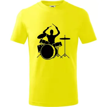 Bicí bubeník - Tričko dětské bavlněné - 98 cm / 2 roky ( Citrónová )