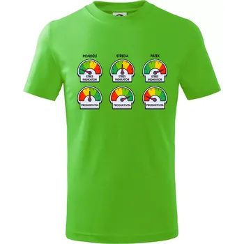 Chlapecké tričko Průběh pracovního týdne - Tričko dětské bavlněné - 98 cm / 2 roky ( Apple Green )