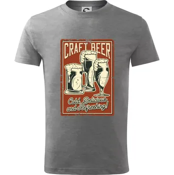 Chlapecké tričko Craft beer - Tričko dětské bavlněné - 98 cm / 2 roky ( Tmavě šedý melír )