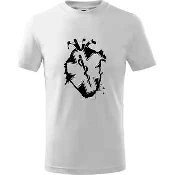 Chlapecké tričko Zdravotnické srdce - Tričko dětské bavlněné - 98 cm / 2 roky ( Bílá )