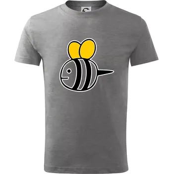 Včelka kreslená - Tričko dětské bavlněné - 98 cm / 2 roky ( Tmavě šedý melír )