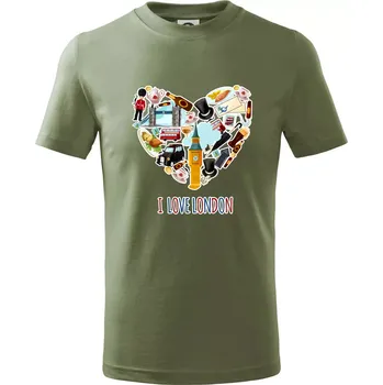 London turistic - Tričko dětské bavlněné - 98 cm / 2 roky ( Khaki )