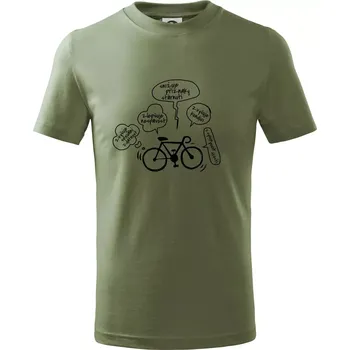 Chlapecké tričko Výhody cyklistiky - Tričko dětské bavlněné - 98 cm / 2 roky ( Khaki )