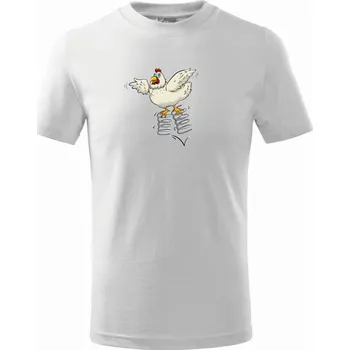 Chlapecké tričko Slepice na perkách - Tričko dětské bavlněné - 98 cm / 2 roky ( Bílá )