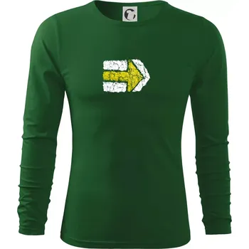 Pánské tričko Párová turistická značka žlutá - Triko s dlouhým rukávem FIT-T long sleeve - 3XL ( Lahvově zelená )